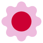 Abstrakcyjny różowy kształt z czerwonym kołem w środku