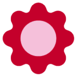 Abstrakcyjny kształt kwiatowy czerwony i różowy kolor