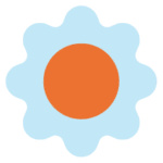 Abstrakcyjny wzór kwiatowy w kolorach niebieskim i pomarańczowym