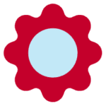 Abstrakcyjny wzór koła czerwony z niebieskim środkiem