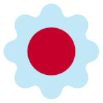 Abstrakcyjny wzór kwiatowy czerwony środek niebieskie płatki