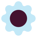 Abstrakcyjny kształt kwiatowy w kolorach niebieskim i fioletowym