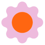 Kwiat w stylu skandynawskim różowy pomarańczowy minimalistyczny