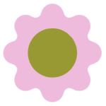 Abstrakcyjny kwiat różowo zielony na białym tle